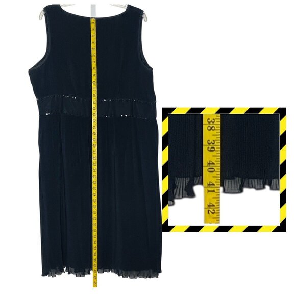 Black Sleeveless Midi Cocktail Dress Sequined Empire Waist Lane Bryant Size 20 - Picture 14 of 14